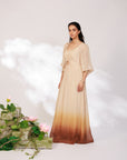 Nyara Dress - Champagne Hand Dip-Dyed Organza Dress