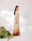 Nyara Dress - Champagne Hand Dip-Dyed Organza Dress