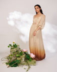 Nyara Dress - Champagne Hand Dip-Dyed Organza Dress