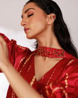 Aria Dress - Radiant Red Mashru Silk Kaftan Dress