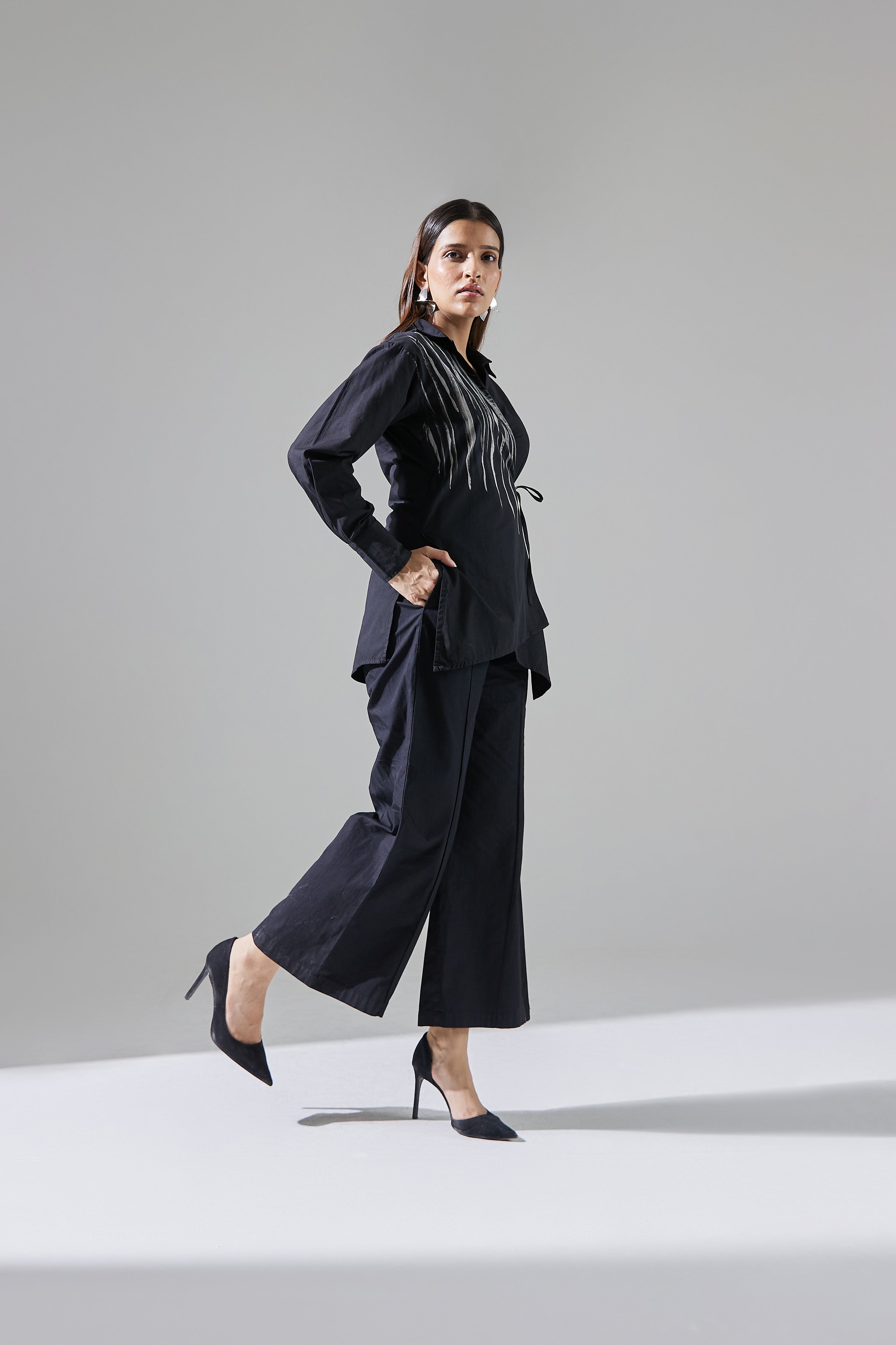 Kali Pintuck Slim Straight Slacks Pants main image 1