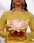 Saiee Suit Set - Golden Green Hand Ombre Mashru Silk Straight Suit Set With Dupatta