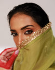 Saiee Suit Set - Golden Green Hand Ombre Mashru Silk Straight Suit Set With Dupatta