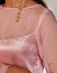 Sana Suit Set - Pink Wine Ombre Mashru Silk Straight Suit Set with Dupatta