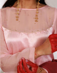 Sana Suit Set - Pink Wine Ombre Mashru Silk Straight Suit Set with Dupatta