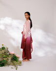 Sana Suit Set - Pink Wine Ombre Mashru Silk Straight Suit Set with Dupatta