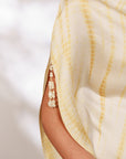 Siara Suit Set - White Green Assymetrical Dhoti Set
