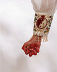 Anar Suit Set - White Pharsi Mashru Silk Suit Set with Embroidered Cuff And Dupatta