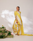 Avni Suit Set - Yellow White Golden Silk Straight Salwar Suit Set