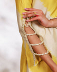 Avni Suit Set - Yellow White Golden Silk Straight Salwar Suit Set