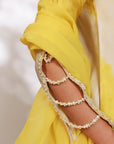 Avni Suit Set - Yellow White Golden Silk Straight Salwar Suit Set