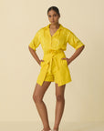 Butter Yellow Tie-Up Shorts