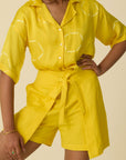Butter Yellow Tie-Up Shorts
