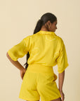 Butter Yellow Tie-Up Shorts