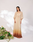 Nyara Dress - Champagne Hand Dip-Dyed Organza Dress