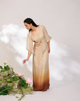 Nyara Dress - Champagne Hand Dip-Dyed Organza Dress