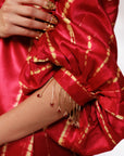 Aria Dress - Radiant Red Mashru Silk Kaftan Dress