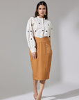 TAN PENCIL SKIRT