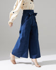 DARK BLUE WRAP AROUND PANTS