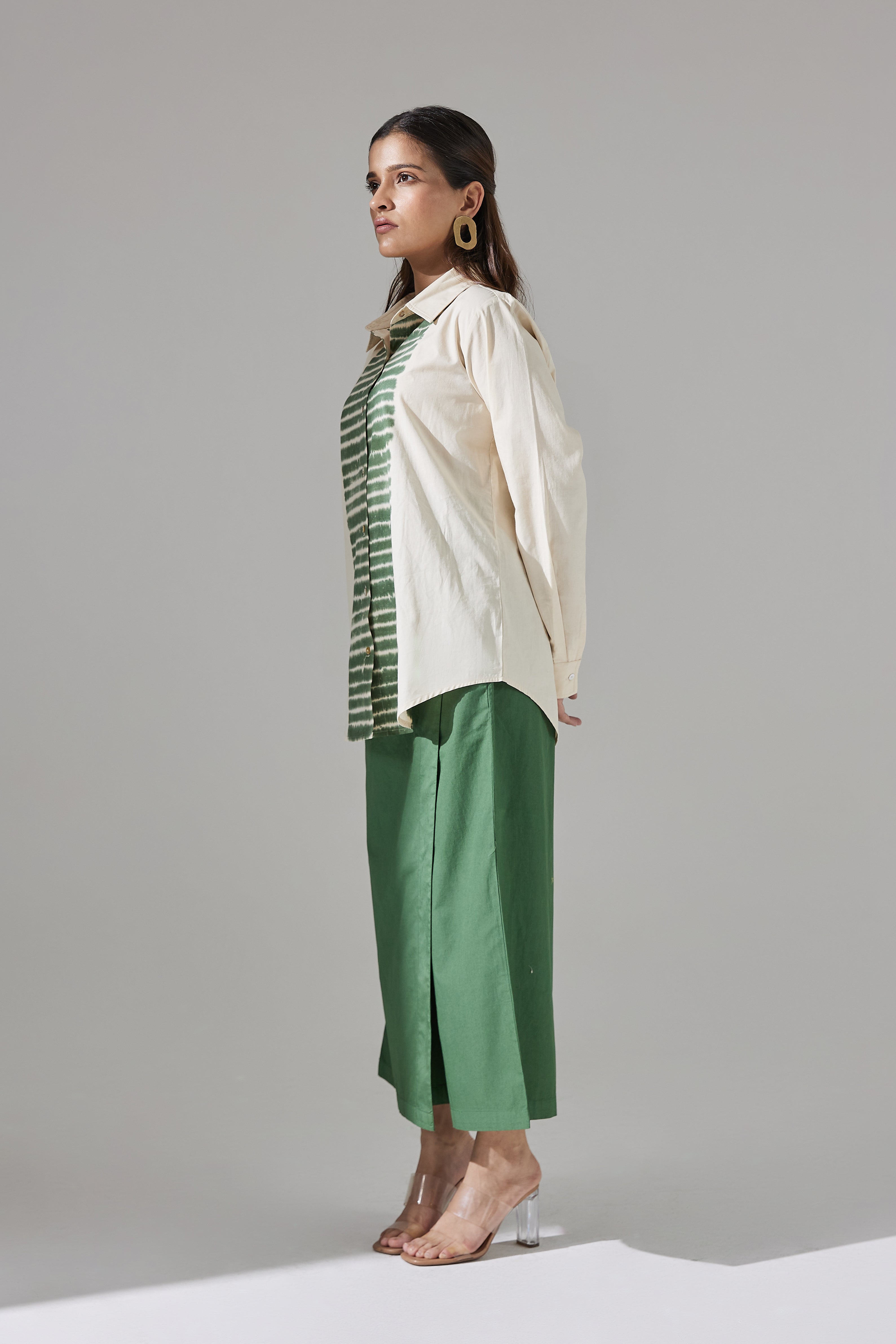 MOSS GREEN WRAP DETAIL PANTS