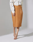 TAN PENCIL SKIRT