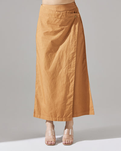 Tan Wrap Detail Pants