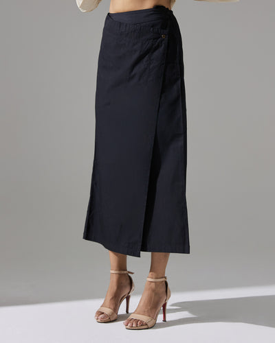 Black Wrap Detail Pants