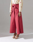 DEEP RED WRAP AROUND PANTS