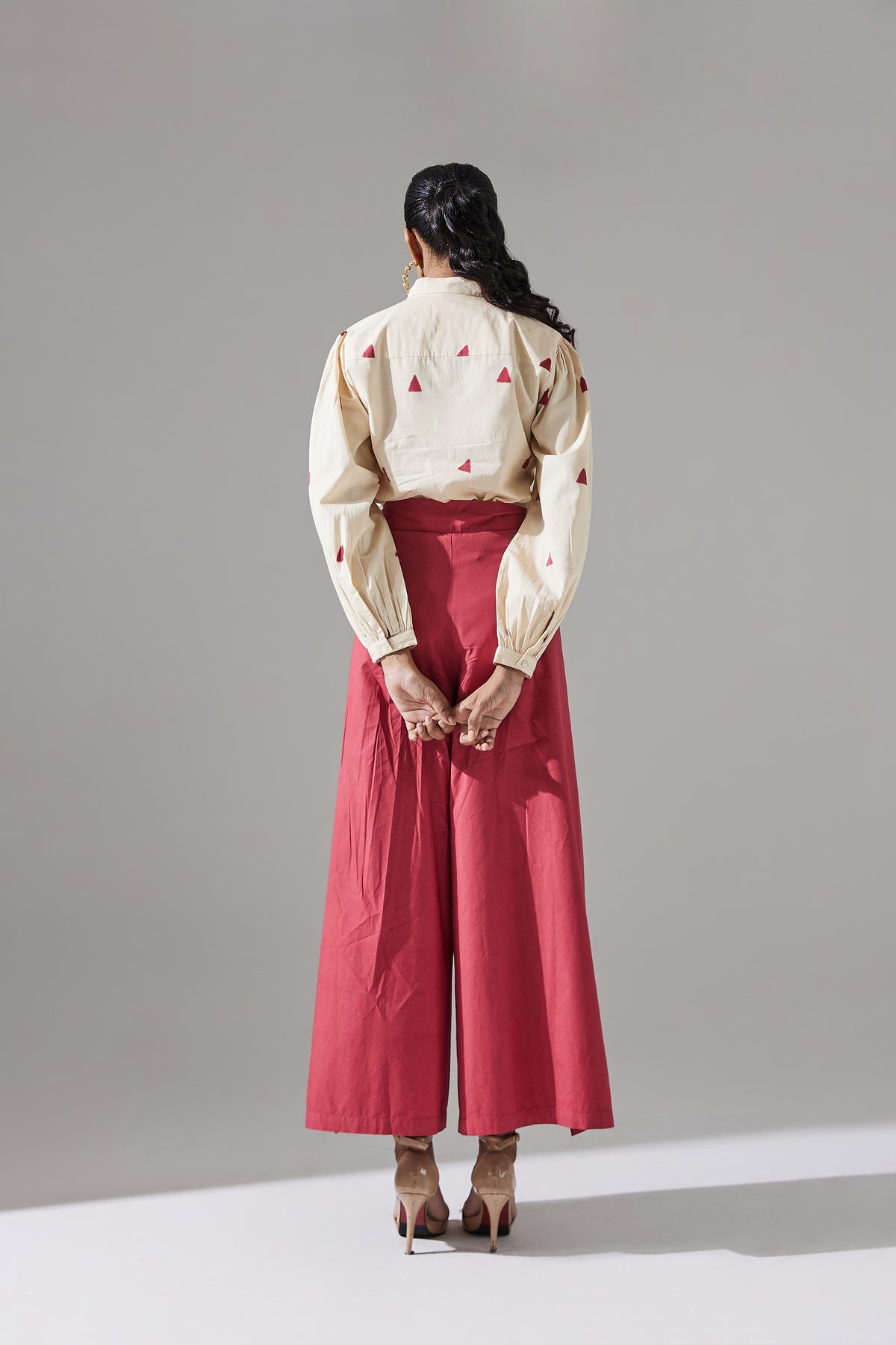 Deep Red Wrap Around Pants