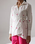 ROSEATE WRAP SHIRT