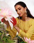 Saiee Suit Set - Golden Green Hand Ombre Mashru Silk Straight Suit Set With Dupatta