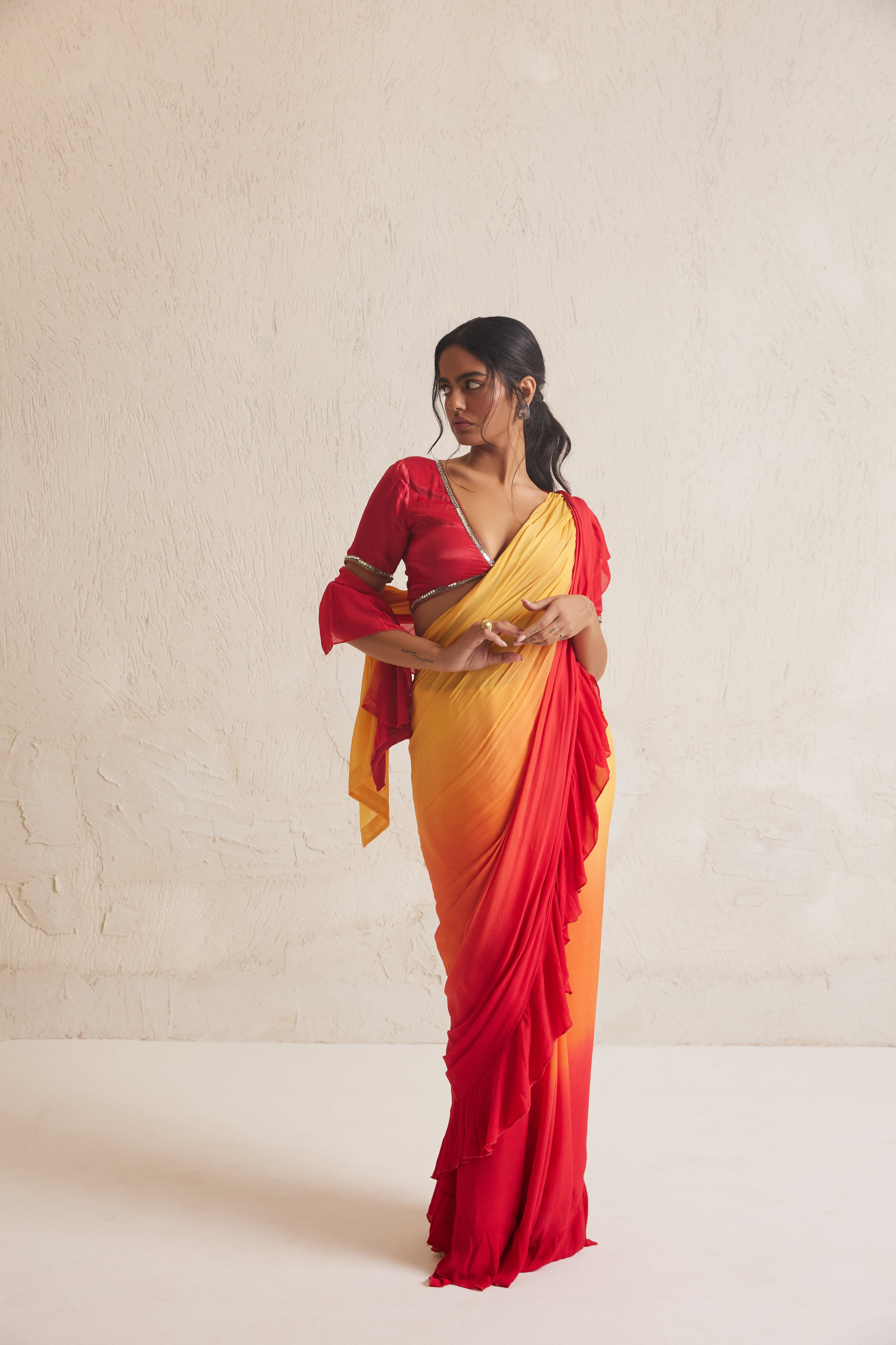 Arani Ruffled Saree