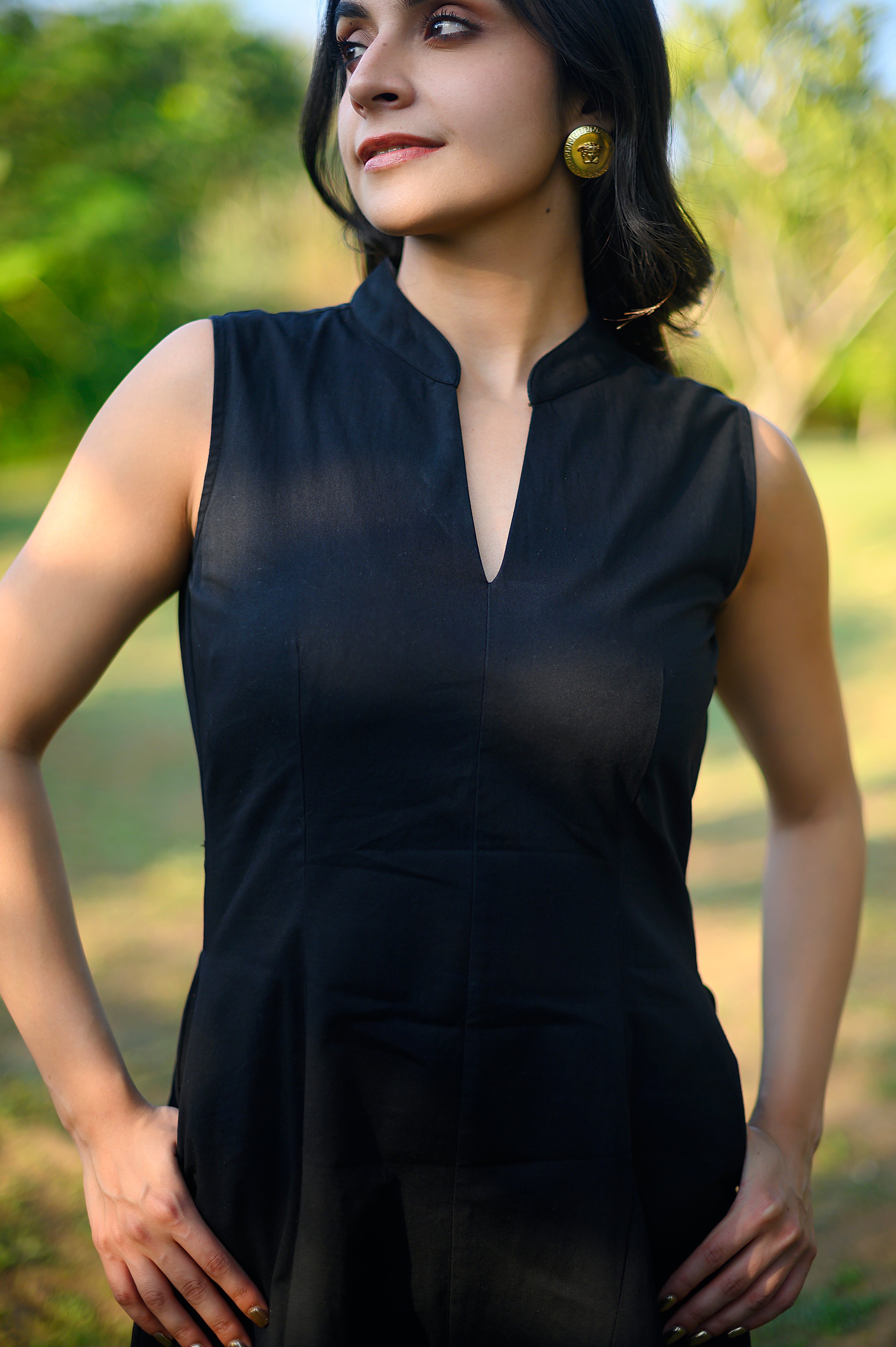 asuka black dress Gauge81 Asuka drapped silk Dress