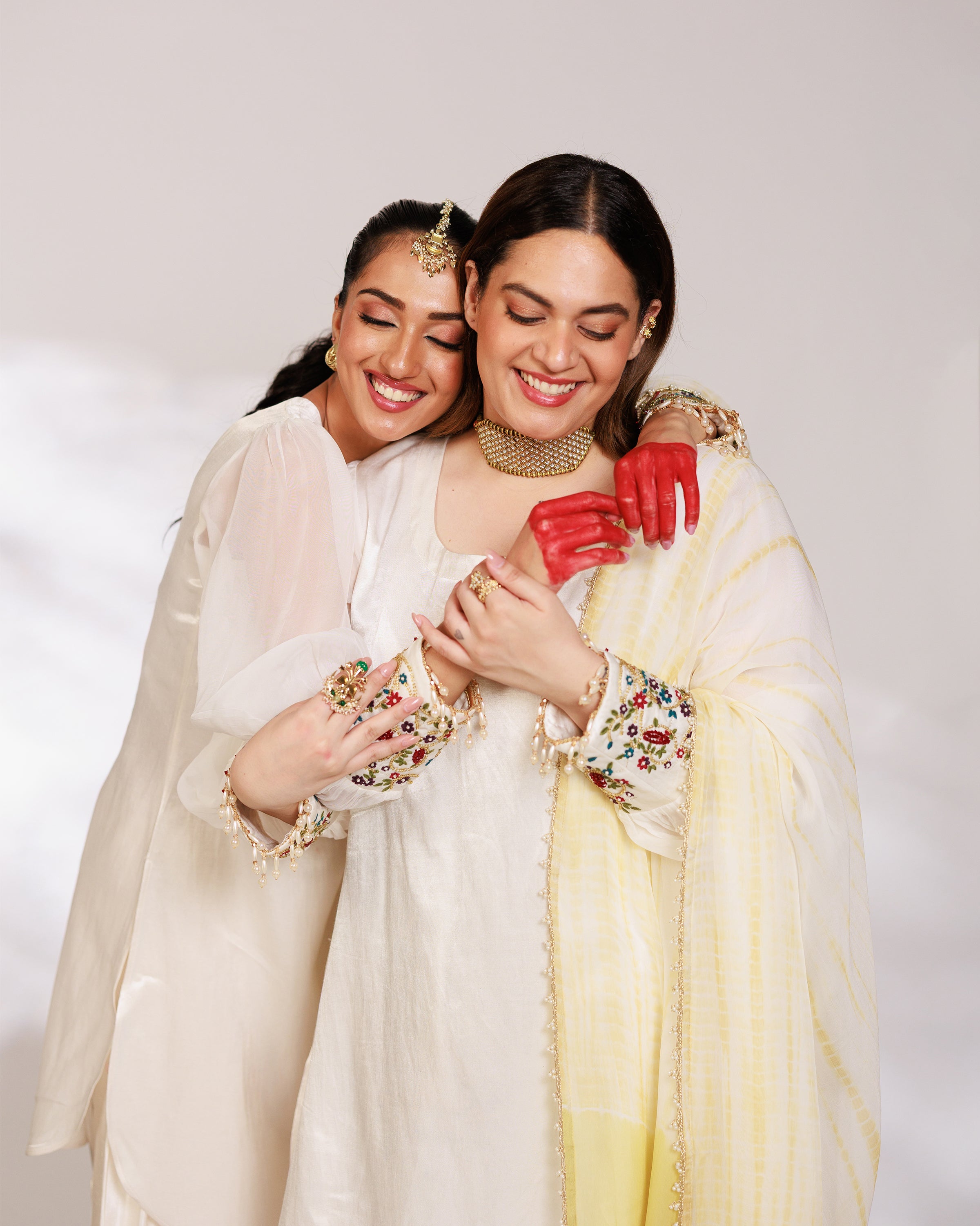 Anar Suit Set - White Pharsi Mashru Silk Suit Set with Embroidered Cuff And Dupatta