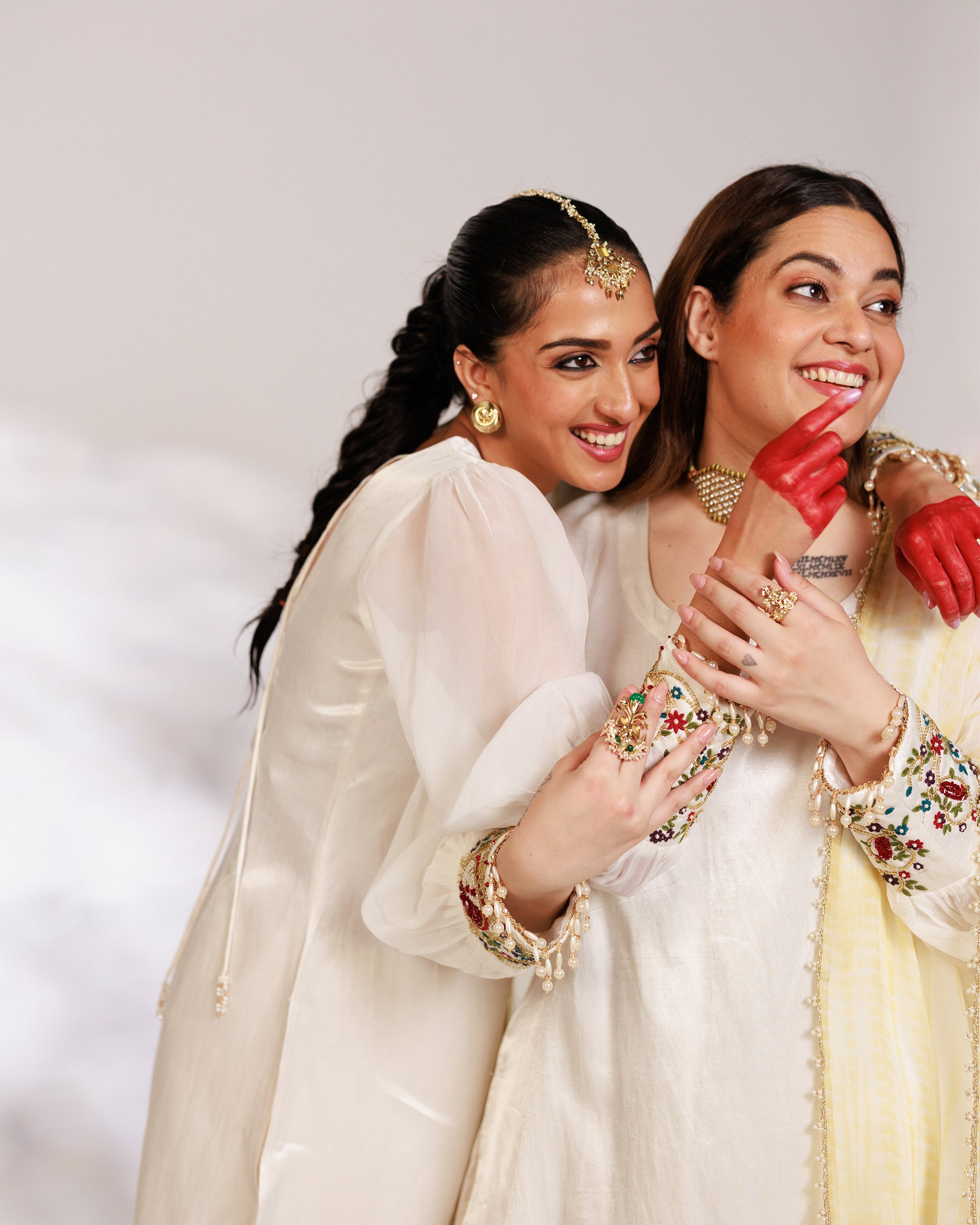 Anar Suit Set - White Pharsi Mashru Silk Suit Set with Embroidered Cuff And Dupatta