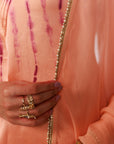 Mysha Suit Set - Salmon Plum Golden Silk Salwar Suit Set with Dupatta