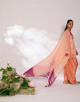 Mysha Suit Set - Salmon Plum Golden Silk Salwar Suit Set with Dupatta