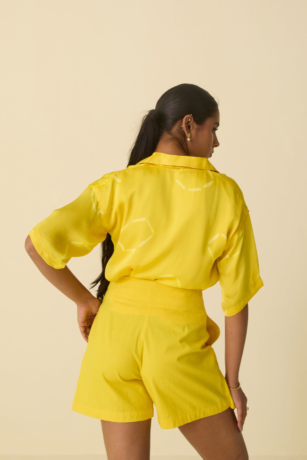 Hand Dyed Butter Yellow Shirt