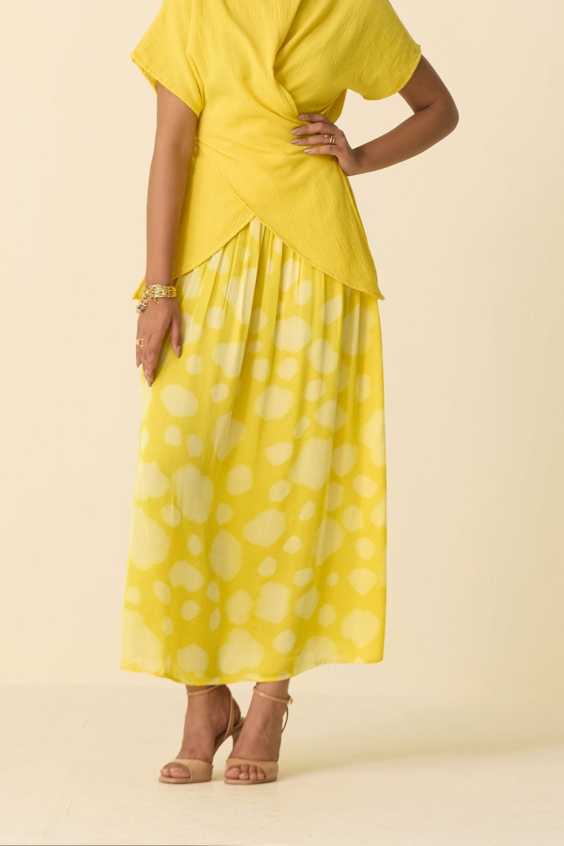 Hand Dyed Butter Yellow Skirt