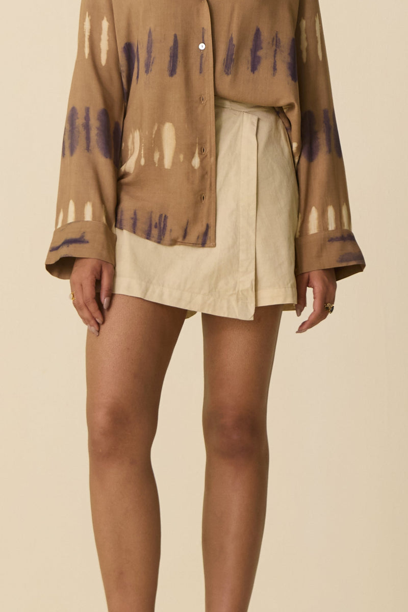 Asymmetric Ivory Skort